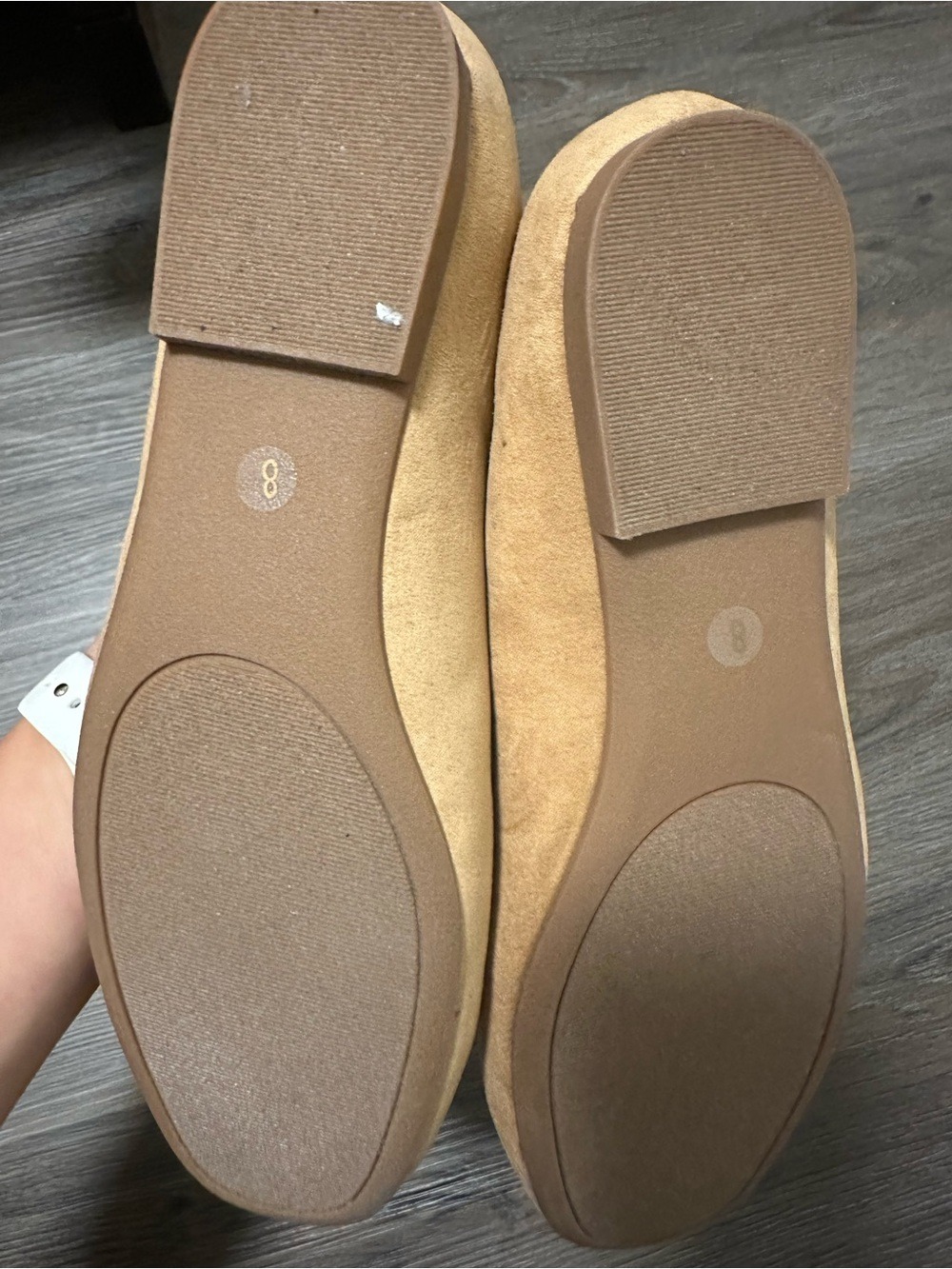 Women’s Tan Suede-Look Slip-On Loafers size 8 - Picture 4 of 5